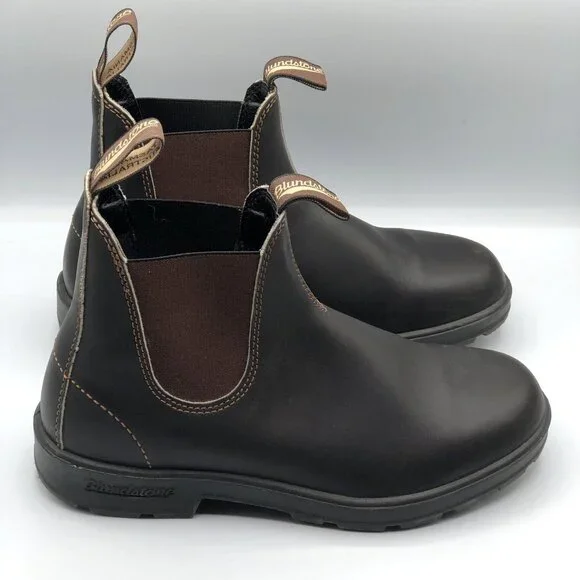 Blundstone Chelsea Boot Mens Size AU 7.5 US 8.5 #500 Stout Brown Leather Pull On - Picture 6 of 15
